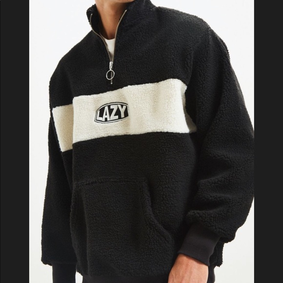 lazy oaf polar fleece zip sweat